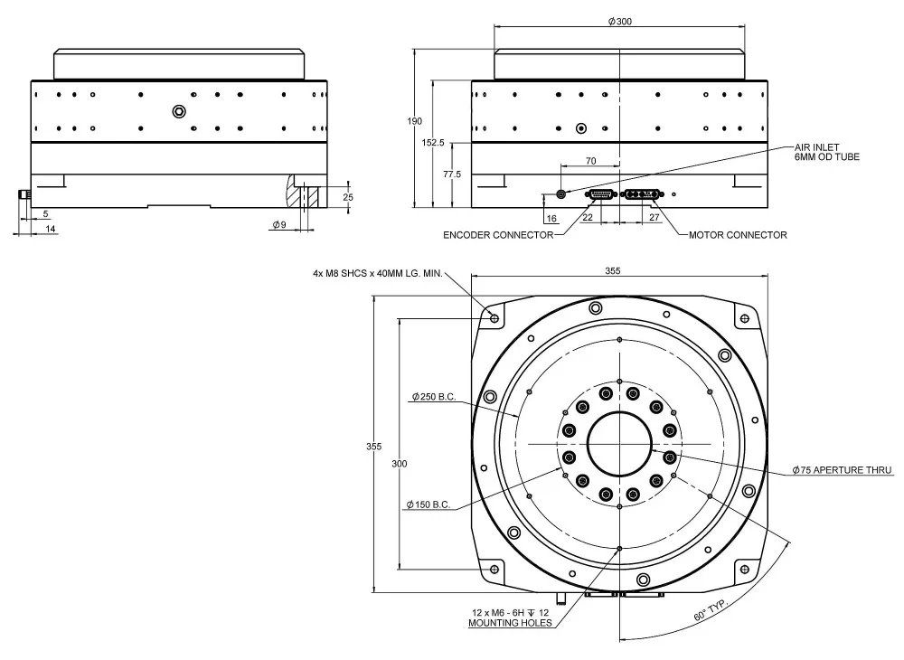 A-627.075xx, dimensions in mm