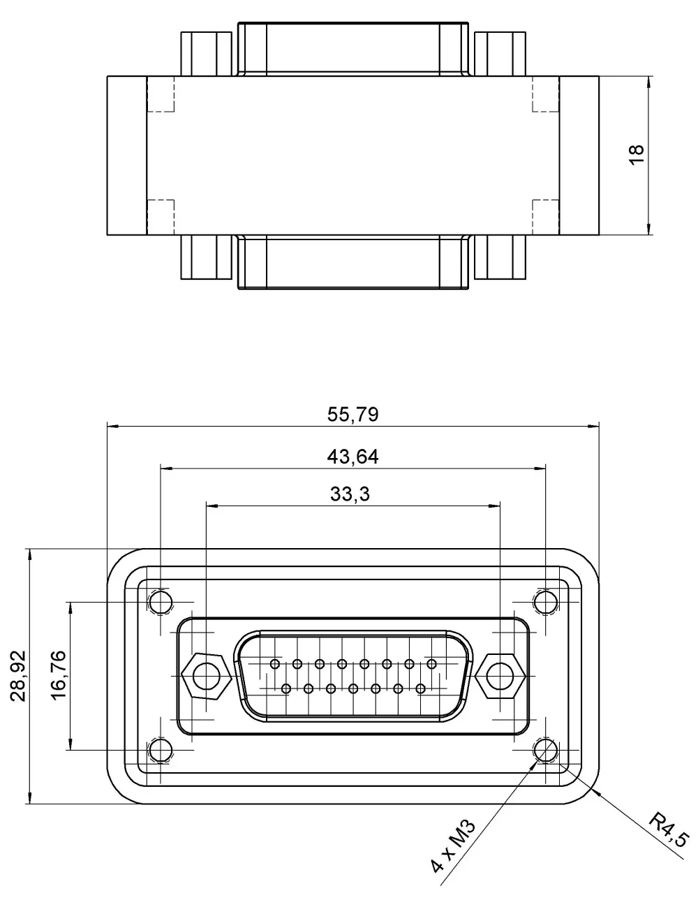 C-815.VF, dimensions in mm