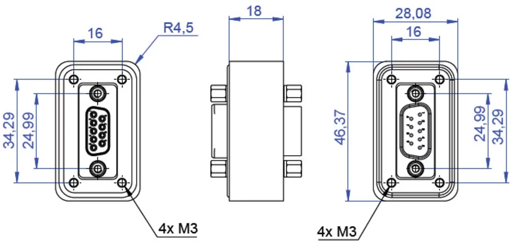 C-815.VF9, dimensions in mm