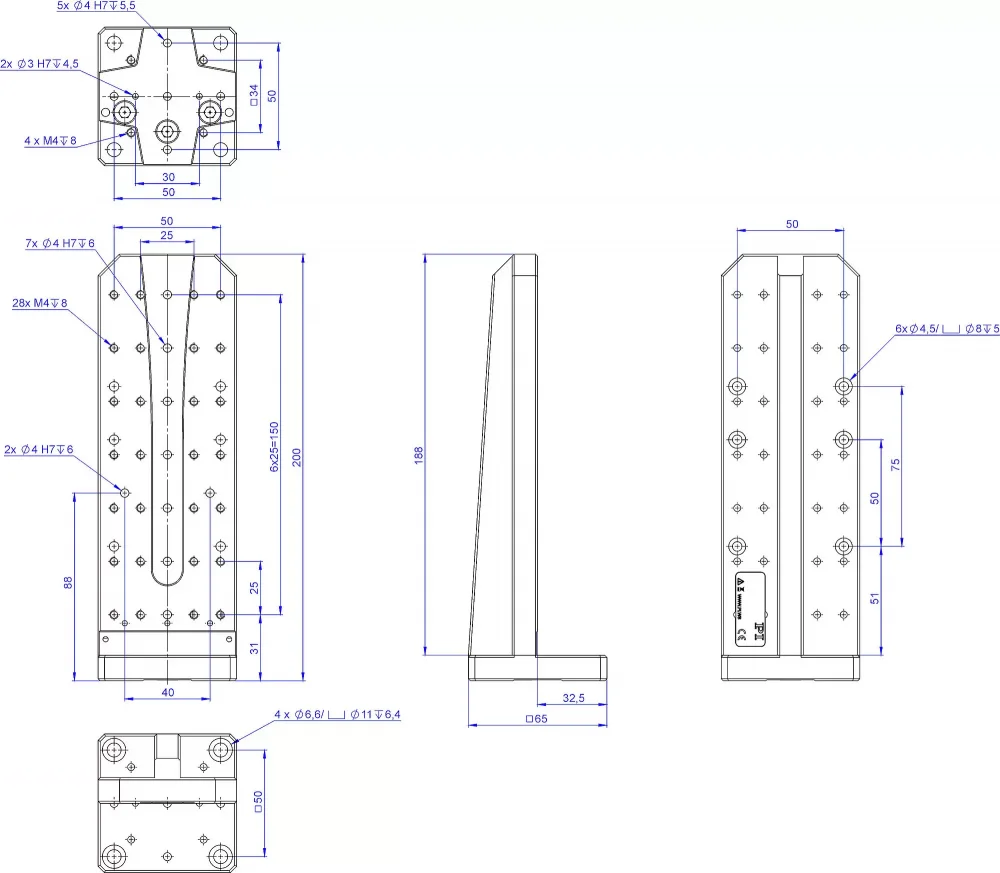 L-500.AV3-V9, dimensions in mm. Note that a comma is used in the drawings instead of a decimal point.