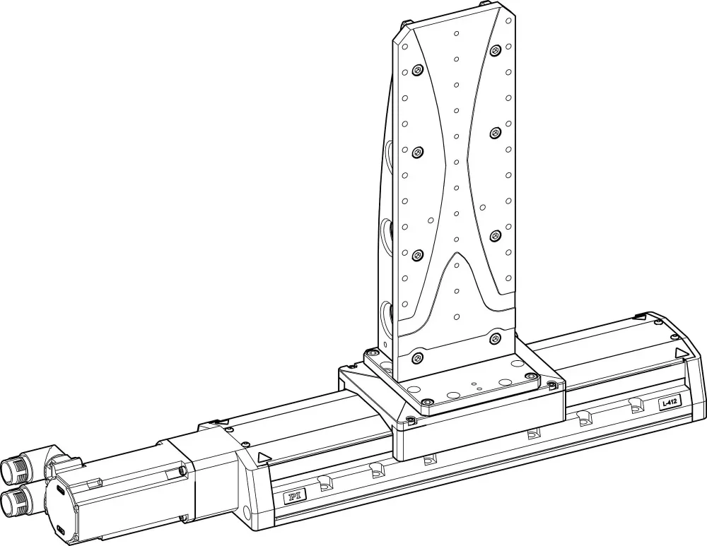 The L-500.AV1 adapter bracket was mounted onto an L-412.099232 high-load linear stage (adapter bracket on positioner).