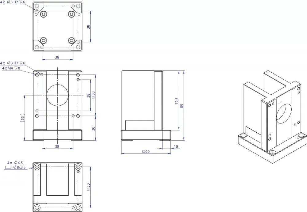 L-836.AP1, dimensions in mm. Note that a comma is used in the drawings instead of a decimal point.