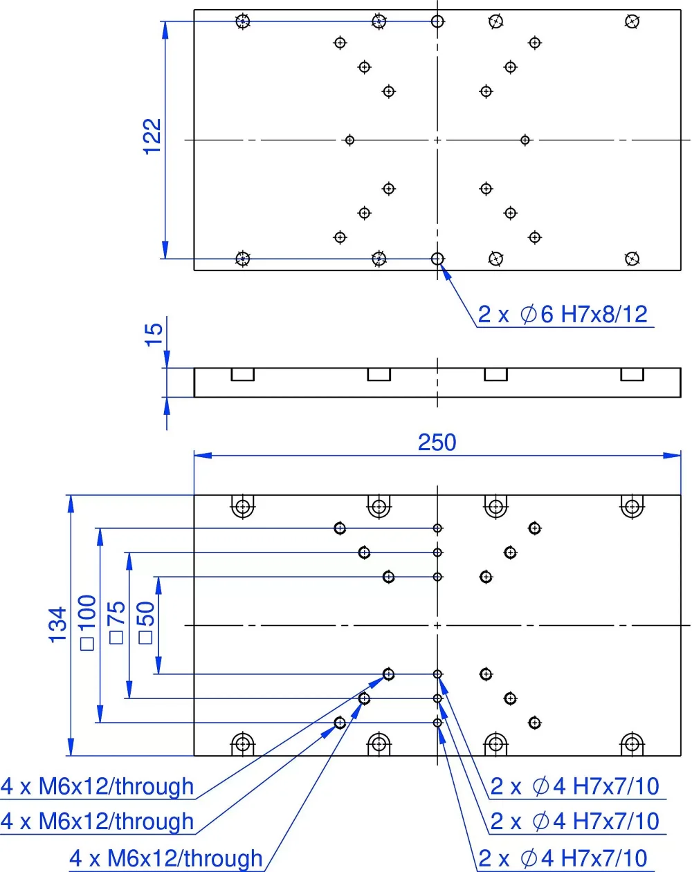 V-857.TT1, dimensions in mm